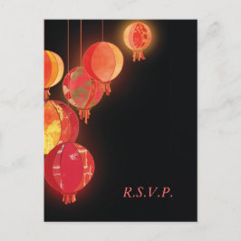 Osa för Red Lanterns Bröllop Menu Choice Inbjudan Vykort