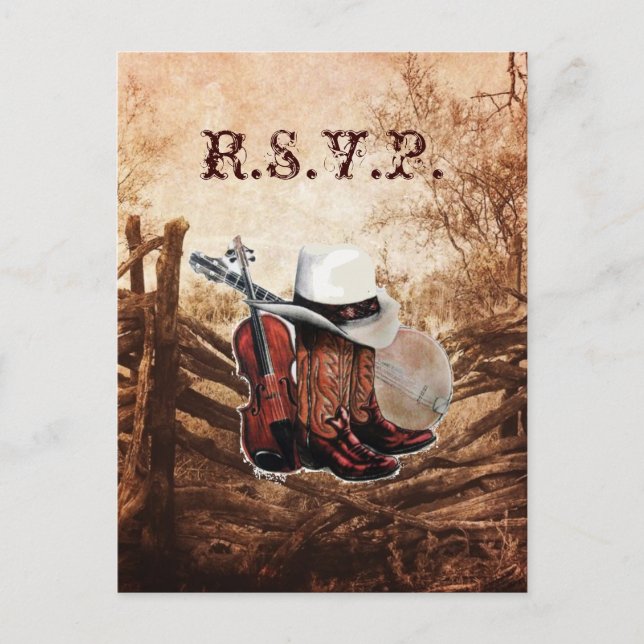 osa för respons från den westerna land-anläggninge inbjudan vykort (Framsida)