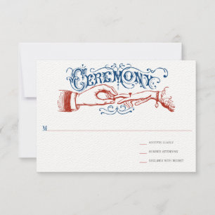OSA för rött vitt blått modern Vintage Typografi Kort
