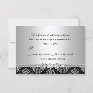 OSA för silver & Black Damask