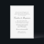 OSA för snyggt Classic Gräns-skript i Elegant bröl Inbjudningar<br><div class="desc">Snyggt Formal Classic Traditional Script Elegant bröllop-inbjudan med Narrow Gräns i OSA för svart och Online</div>