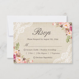 Osa för val av Blommigt i Rustic Land Snöre Burlap Kort