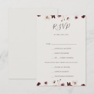Osa för val av Copper Burgundy WildblomBeige Menu Kort