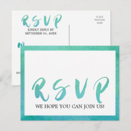 Osa för val av Watercolor Calligraphy Beach Menu C Inbjudan Vykort
