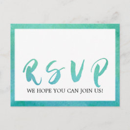 Osa för Watercolor Calligraphy Beach Sång Request Inbjudan Vykort