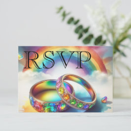 OSA Gay lesbisk Rainbow Ringar OSA Inbjudningar