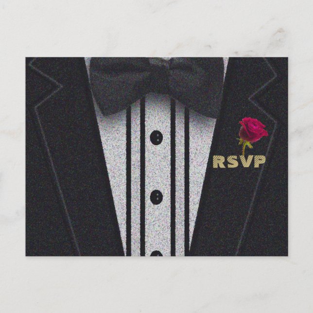OSA | Glitter Tuxedo Inbjudan Vykort (Framsida)