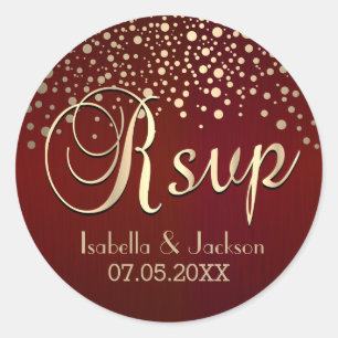 OSA Guld Dots och Burgundy Red Anpassa Runt Klistermärke