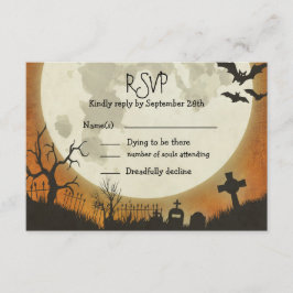OSA Halloween bröllop i orange med måne Kort