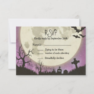 OSA Halloween bröllop vid lila med måne Kort