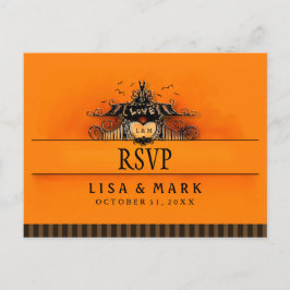 OSA Halloween Orange & Black Kärlek MENU-MARKERING Inbjudan Vykort
