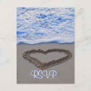 OSA Heart i and Sand i Beach Inbjudan Vykort