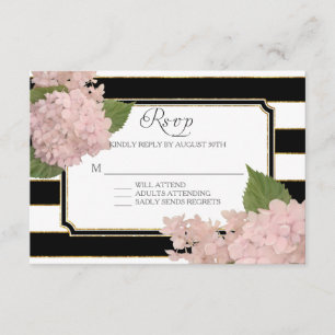 OSA Hydrangea Modern Elegant Black White Rand Kort