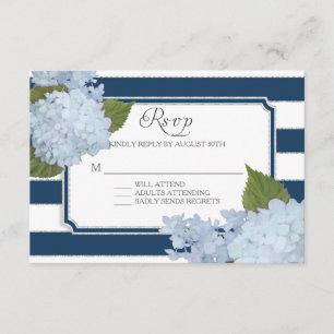 OSA Hydrangea Modern Elegant Navy White Rand Kort