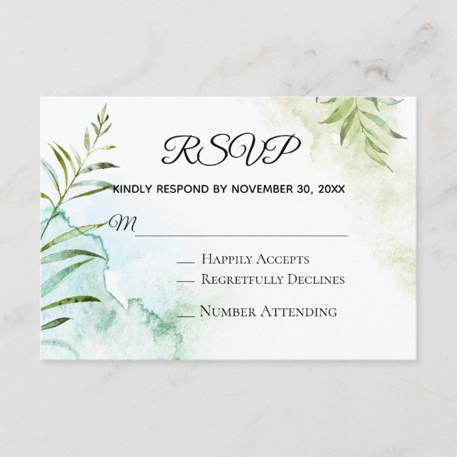 *~* OSA i Botaniska Grey Elegant bröllop Tilläggskort (Framsida)