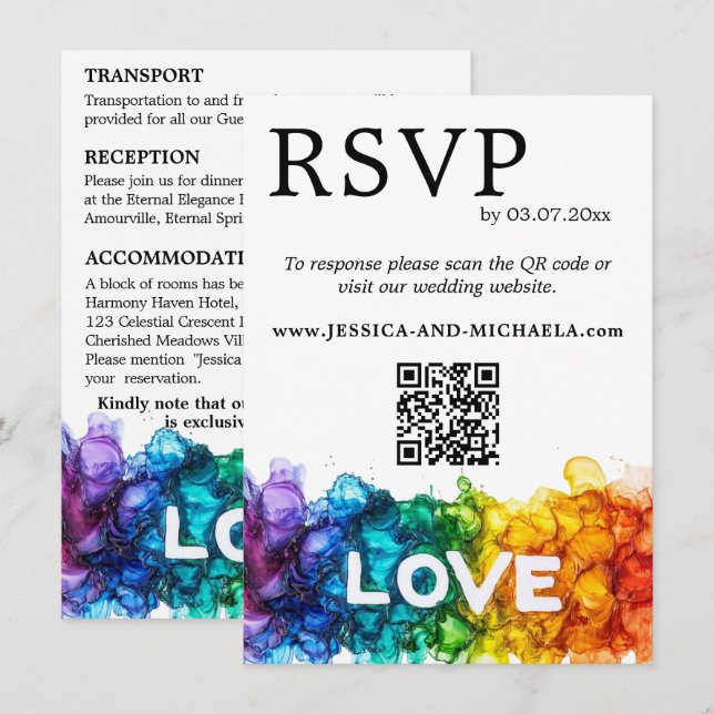 🌈 OSA+Information HBT TQ som målats med Kärlek Tilläggskort (Fram/baksida)