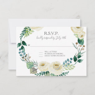 OSA Ivory Ro Blommigt BOHO Löv Watercolor Watercol Kort
