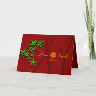 OSA Kinesiskt vigselkort med bamboo Inbjudan