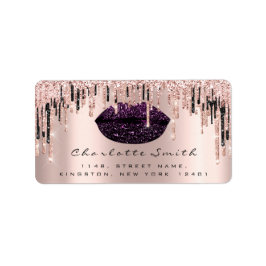 OSA Kiss Ro Läppar Lila Ro Glitter Makeup Adressetikett