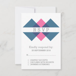 OSA kort av blå Rosa i geometrisk triad