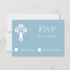 OSA kort Blommigt Kor Christening Himmel Blue