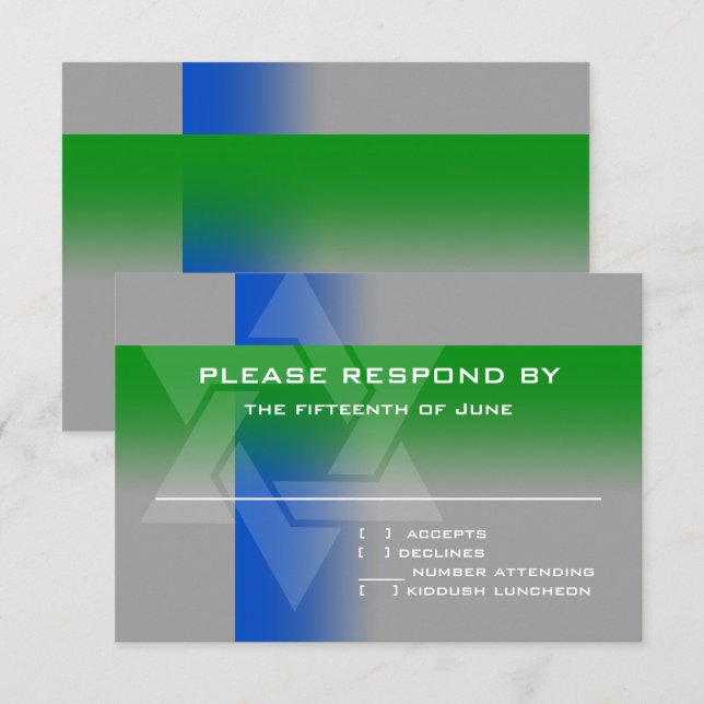 OSA kort Blue och Grönt på valfri Färg (Fram/baksida)