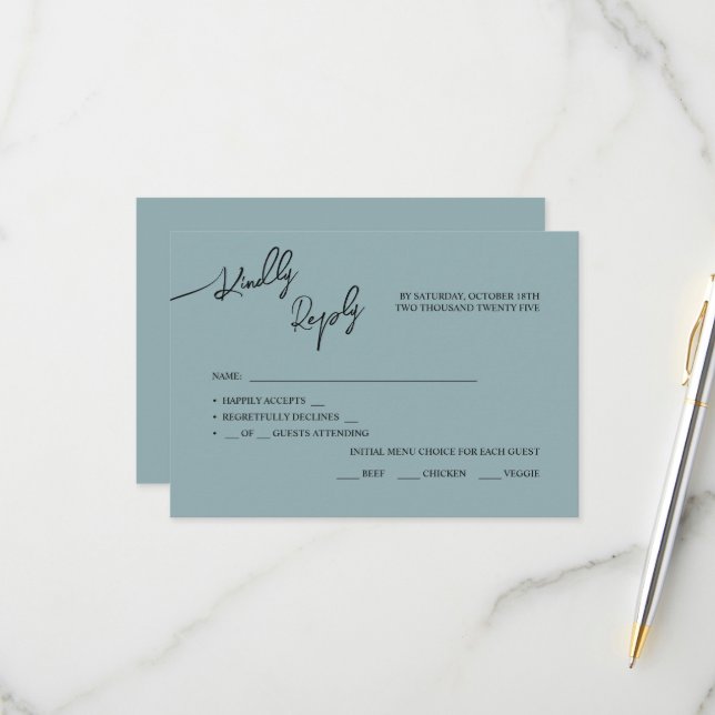 OSA kort Boho-chic bröllop, pastel färg. (Fram/Back In Situ)