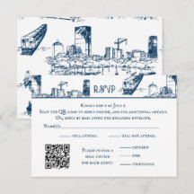 OSA kort Boston Toile Navy