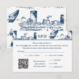 OSA kort Boston Toile Navy