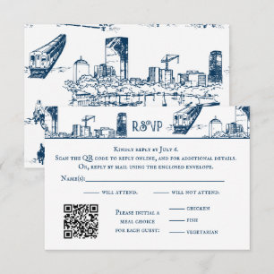 OSA kort Boston Toile Navy
