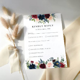 OSA kort Burgundy och Navy Bröllop Ceremony