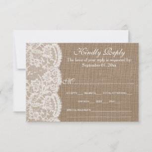 OSA kort Burlap & Snöre Bröllop Collection