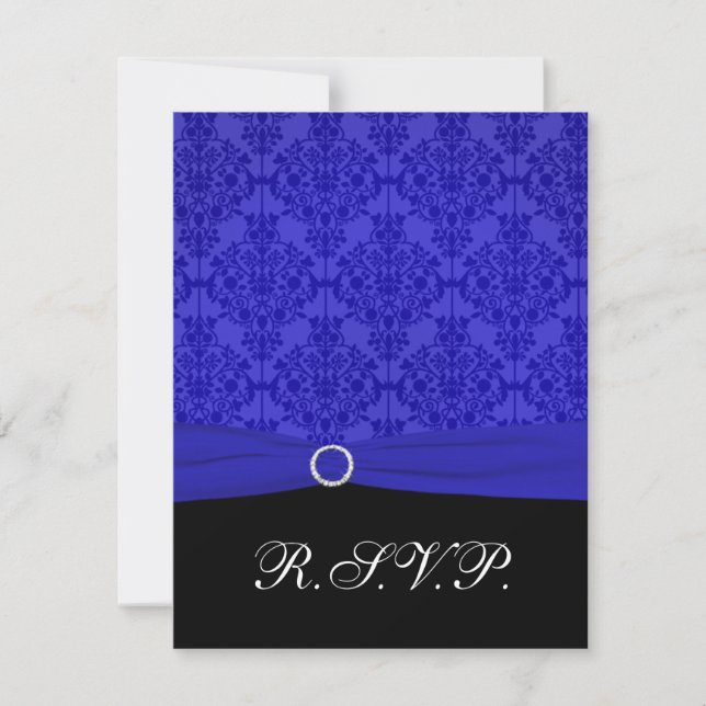 OSA kort Cobalt Blue and Black Damask (Framsida)