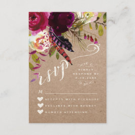 OSA KORT | Elegant Blommigt Rustic Boho Ro Kraft