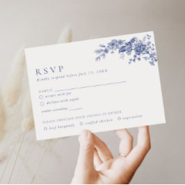 OSA kort elegant Fransk blått Blommigt
