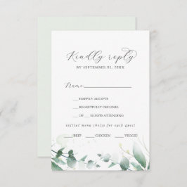 OSA kort elegant Greenery Menu Choice