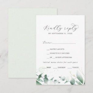 OSA kort elegant Greenery Menu Choice