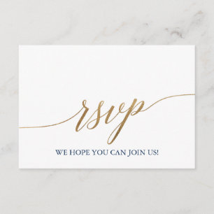 OSA kort elegant Guld & Navy Blue Menu (blå meny)