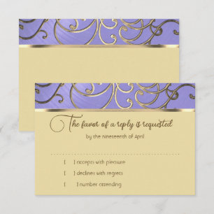 OSA kort Elegant Lavender Lila Guld Filigree