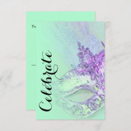 OSA kort Elegant MasqueraAqua och Lila