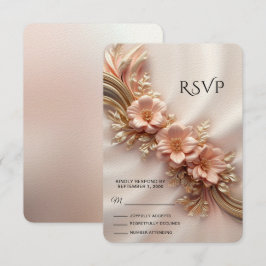 OSA kort elegant Orange Peach Blommigt