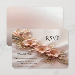 OSA kort elegant Orange Peach Blommigt