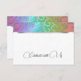 OSA kort Elegant Rainbow och Silver Filigree