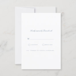 OSA kort elegant Script Dusty Blue & White