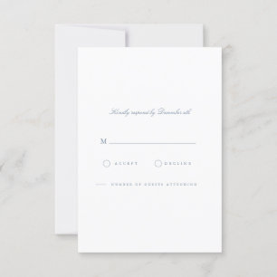 OSA kort elegant Script Dusty Blue & White