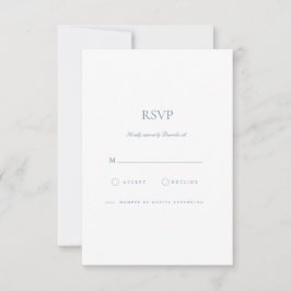 OSA kort elegant Script Dusty Blue & White