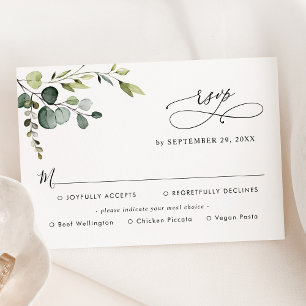 OSA kort Enkel eukalyptus Greenery Meal Options