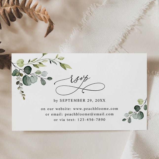 OSA kort Eucalyptus Greenery Bröllop Online (Skapare uppladdad)