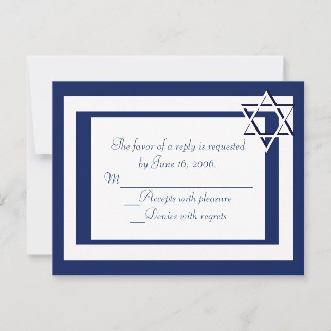 OSA kort för Bat mitzvah inbjudan till pub (Framsida)
