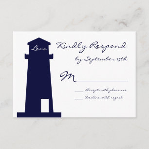 OSA kort för Beach Wedding i Nautical Lighthouse